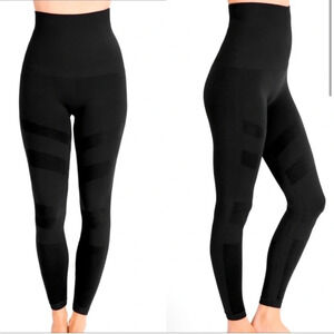 Belly Bandit Mother Tucker Black Moto Postpartum Compression Leggings SZ M